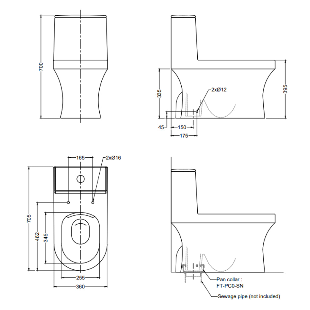 Rigel WO8007S6A One-Piece Water Closet