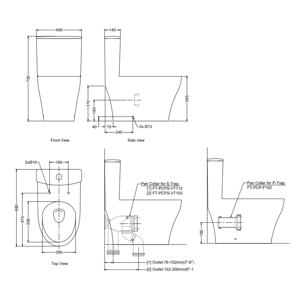 Rigel WO8056F One-Piece Water Closet