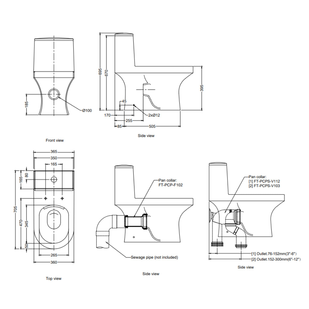 Rigel WO8007FA One-Piece Water Closet