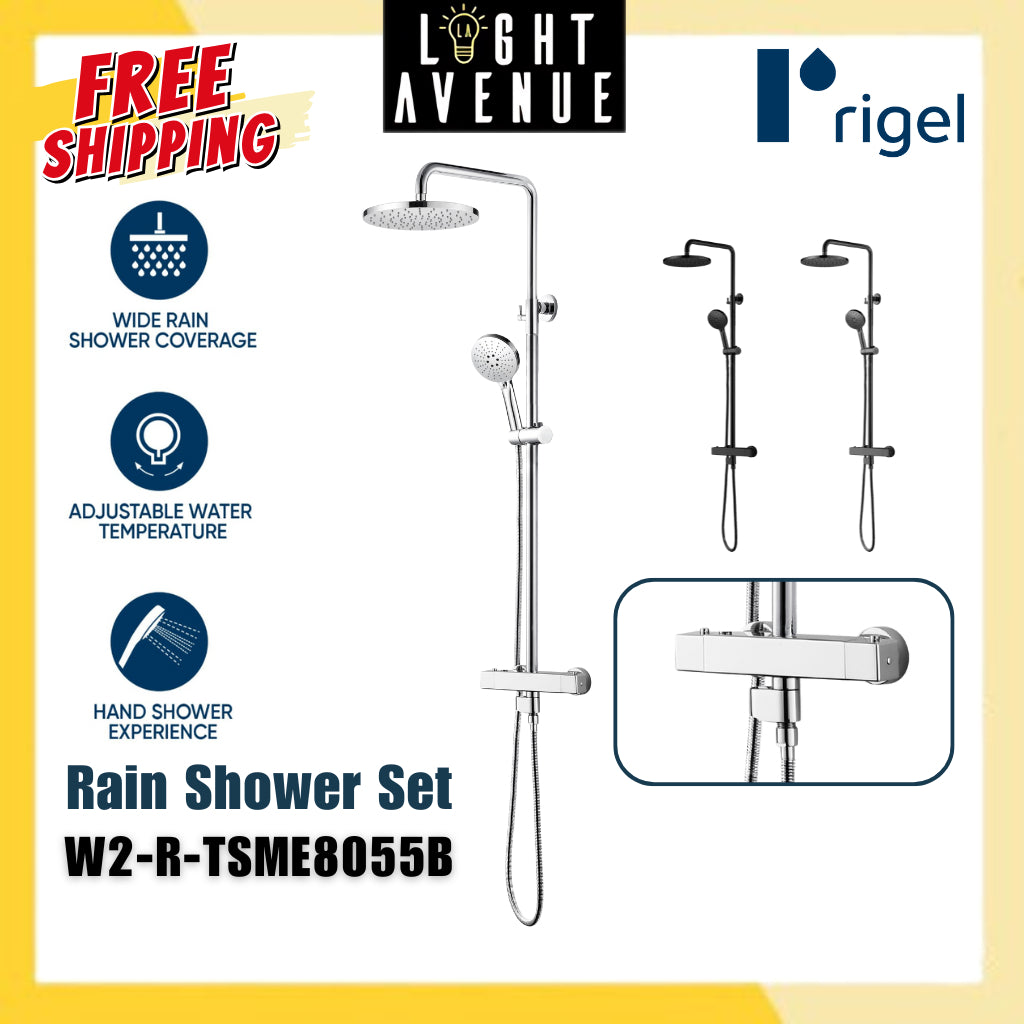 Rigel R-TSME8055B-GUN Thermostatic 3 in 1 Shower Set - Gun Metal