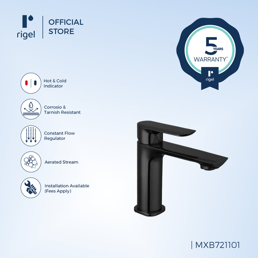 Rigel W2-R-MXB721101-BM Basin Mixer - Matte Black