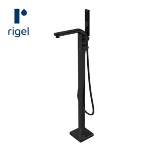 Rigel R-SPT4400028-BM Floor Standing Bath Spout Set - Matte Black